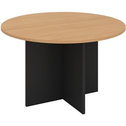  OM Round Meeting Table 1200 Diameter x 720mmH Beech And Charcoal 