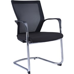  Rapidline WMCC Meeting Chair Mesh Back Black Padded Fabric Seat 