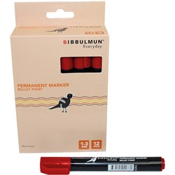  Bibbulmun 270 Permanent Marker Bullet 1-3mm Red 