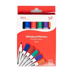 STAT WHITEBOARD MARKER BULLET 1.3mm Assorted Wallet Of 6
