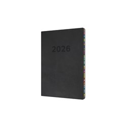  Collins Edge Rainbow Diary A5 Week To View Charcoal Black 