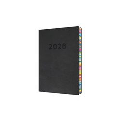  Collins Edge Rainbow Diary A5 Day To Page Charcoal Black 