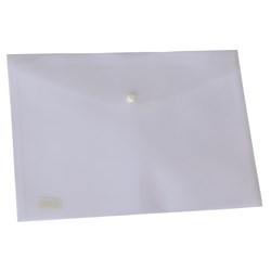  Stat Document Wallet A4 Polypropylene With Button Closure Clear Pack of 10 