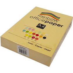  Rainbow Office Copy Paper A4 80gsm Lemon Ream of 500 