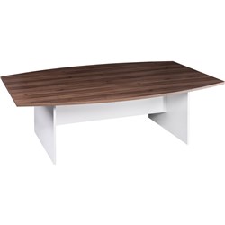  OM Boat Shape Boardroom Table 2400W x 1200D x 720mmH Casnan And White 