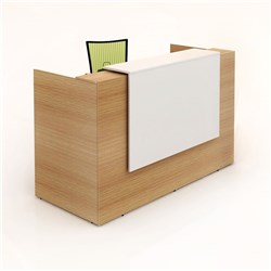  Sorrento Reception Counter 1800W x 840D x 1150mmH White And Beech 