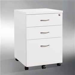  Reception Mobile Pedestal 2 Draw 1 File 468W x 510D x 685mmH Gloss White 
