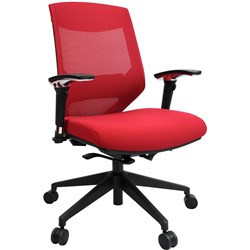  Vogue Mesh Back Chair Medium Back With Arms Red 