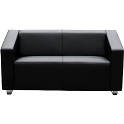  Cube Lounge 2 Seater 1430W x 720D x 880mmH Black Leather 