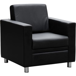 GOP - MARCUS LEATHER LOUNGE - W 860 x H 820 x D 840mm - Black