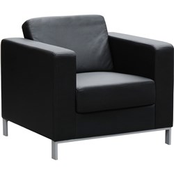 GOP - MILANO LEATHER LOUNGE - W 850 x H 770 x D 850mm - Black