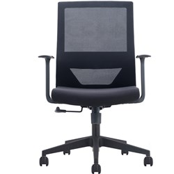  Utah Mesh Back Chair Medium Back With Arms Black 