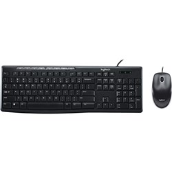  Logitech MK200 USB Wired Keyboard and Mouse Combo Black 
