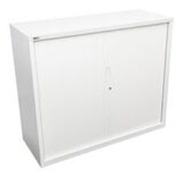  Rapidline Go Tambour Door Cupboard Includes 2 Shelves 1200W x 473D x 1200mmH White 