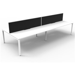  Rapidline Deluxe Infinity Desk Profile Leg Two Sided + Screen 4 Person 3600mmW White/White 
