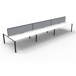 Rapidline Deluxe Infinity Desk Profile Leg Two Sided + Screen 6 Person 3600mmW White/Black 