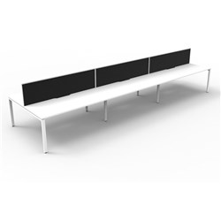  Rapidline Deluxe Infinity Desk Profile Leg Two Sided + Screen 6 Person 3600mmW White/White 