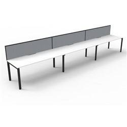  Rapidline Deluxe Infinity Desk Profile Leg One Sided + Screen 3 Person 4500mmW White/Black 