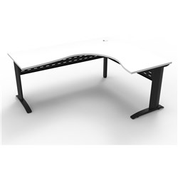  Rapidline Rapid Span Corner Workstation 1800/1200W x 700D x 730mmH White/Black 