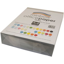 RAINBOW COLOUR COPY PAPER A4 80GSM Grey Ream of 500