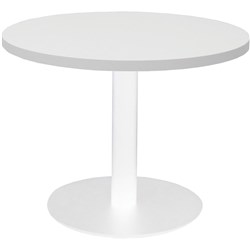  Rapidline Disc Base Coffee Table 600D x 450mmH White Top White Base 
