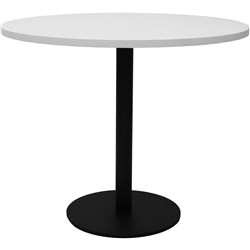  Rapidline Disc Base Round Table 900D x 755mmH White Top Black Base 