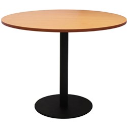  Rapidline Disc Base Round Table 900D x 755mmH Beech Top Black Base 