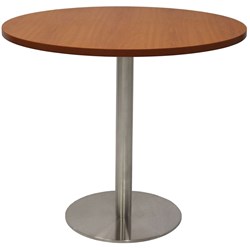  Rapidline Disc Base Round Table 900D x 755mmH Cherry Top Silver Base 