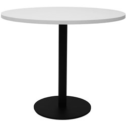  Rapidline Disc Base Round Table 1200D x 755mmH White Top Black Base 