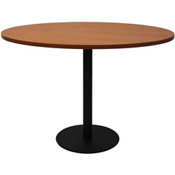  Rapidline Disc Base Round Table 1200D x 755mmH Cherry Top Black Base 