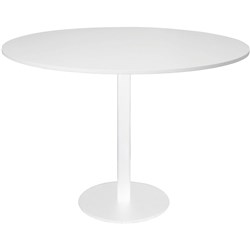  Rapidline Disc Base Round Table 1200D x 755mmH White Top White Base 