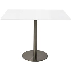  Rapidline Square Meeting Table 900W X 900D x 755mmH White Top Silver Base 