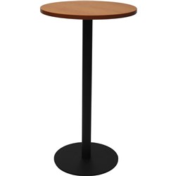  Rapidline Disc Base Dry Bar Table 600D x 1085mmH Cherry Top Black Base 