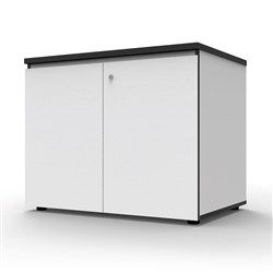  Rapidline Infinity Swing 2 Door Cupboard 900W x 600D x 730mmH White With Black Edge 