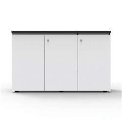  Rapidline Infinity Swing 3 Door Cupboard 1200W x 450D x 730mmH White With Black Edge 