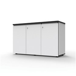  Rapidline Infinity Swing 3 Door Cupboard 1500W x 450D x 730mmH White With Black Edge 