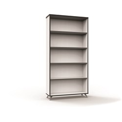  Rapidline Infinity Bookcase 900W x 315D x 1800mmH 4 Shelf White With Black Edge 