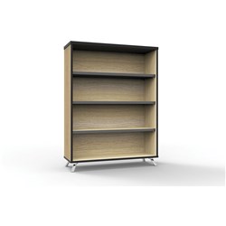  Rapidline Infinity Bookcase 900W x 315D x 1200mmH 3 Shelf Oak With Black Edge 