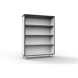  Rapidline Infinity Bookcase 900W x 315D x 1200mmH 3 Shelf White With Black Edge 