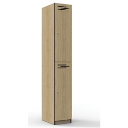  Rapidline Infinity Melamine 2 Door Locker 305Wx455Dx1850mmH Oak with Black Edging 
