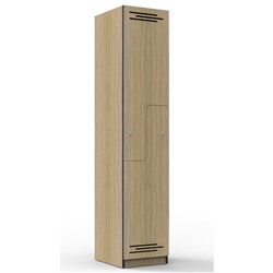  Rapidline Melamine Locker 2 Step Door 380W x 455D x 1850mmH Oak/Black Edging 