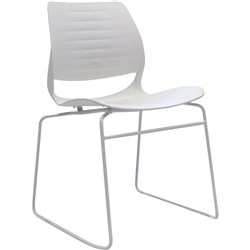  Rapidline Vivid Visitor Chair White Metal Sled Base White Poly Shell 
