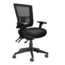 BURO METRO II WITH ARMS NYLON BASE SEAT SLIDE BLACK