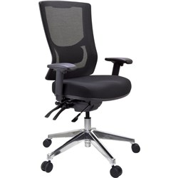BURO METRO II HIGH BACK 24/7 WITH ARMS SEAT SLIDE BLACK