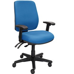 BURO ROMA HIGH BACK 3 LEVER WITH ARMS BLUE