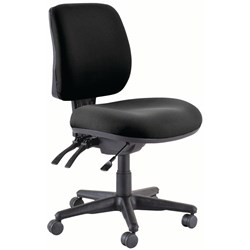 BURO ROMA MID BACK 3 LEVER NO ARMS BLACK