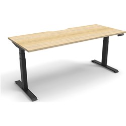  Rapidline Boost+ Single Sided Workstation 1800W x 750D x 1270mmH Oak/Black 