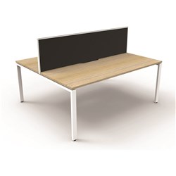  Rapidline Deluxe Infinity Desk Profile Leg Two Sided + Screen 2 Person 1200mmW Oak/White 