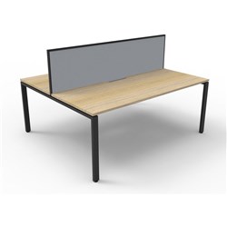  Rapidline Deluxe Infinity Desk Profile Leg Two Sided + Screen 2 Person 1800mmW Oak/Black 