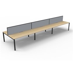  Rapidline Deluxe Infinity Desk Profile Leg Two Sided + Screen 6 Person 5400mmW Oak/Black 